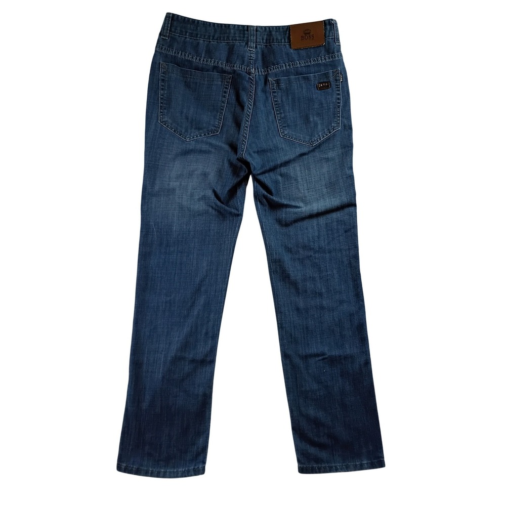 Hugo Boss Jeans Mens 32X31 Blue Straight Leg Lightweight Cotton Denim